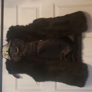 Express black faux fur vest